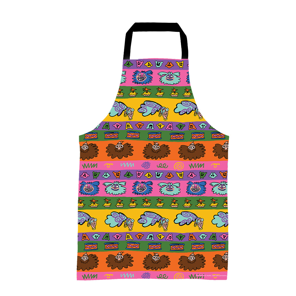 Character Repeat Stripe Pattern Apron