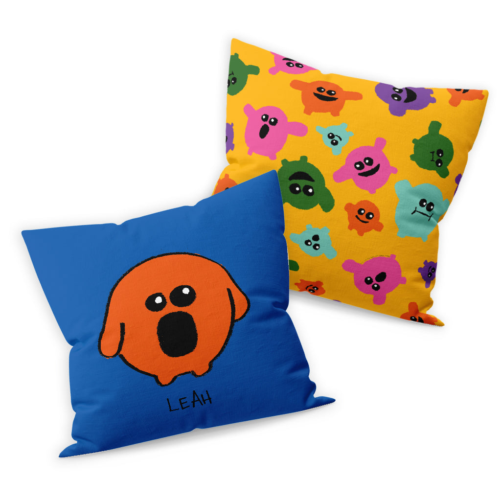 Personalised Orange Florb Cushion