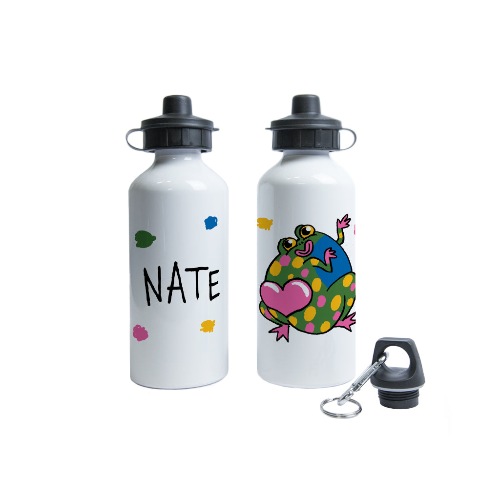 Personalised Heart Toad Water Bottle