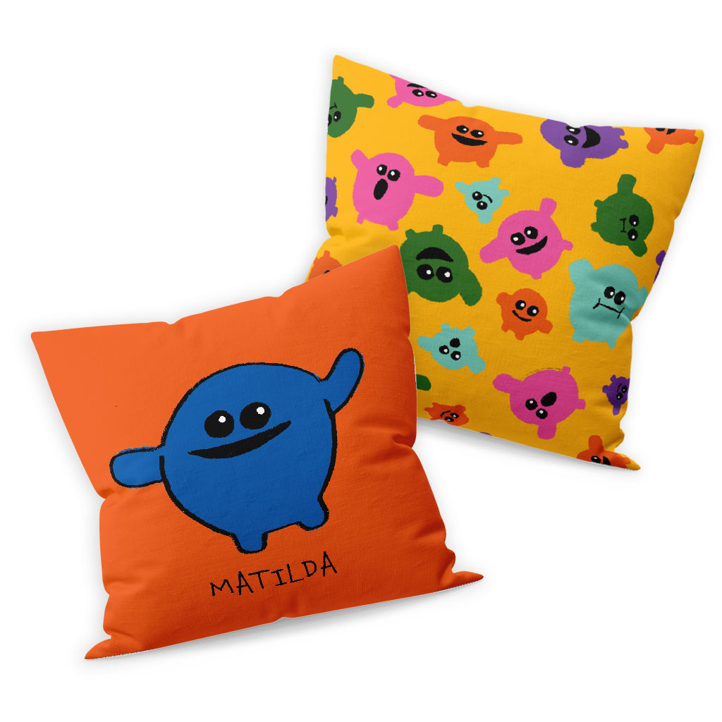Personalised Blue Florb Cushion