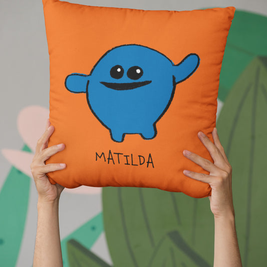 Personalised Blue Florb Cushion