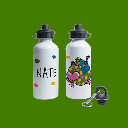 Personalised Heart Toad Water Bottle