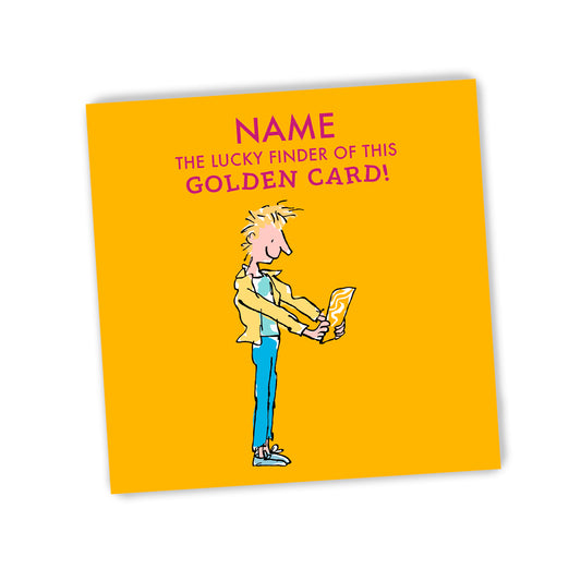 Charlie and the Golden Ticket Personalised Greeting Card