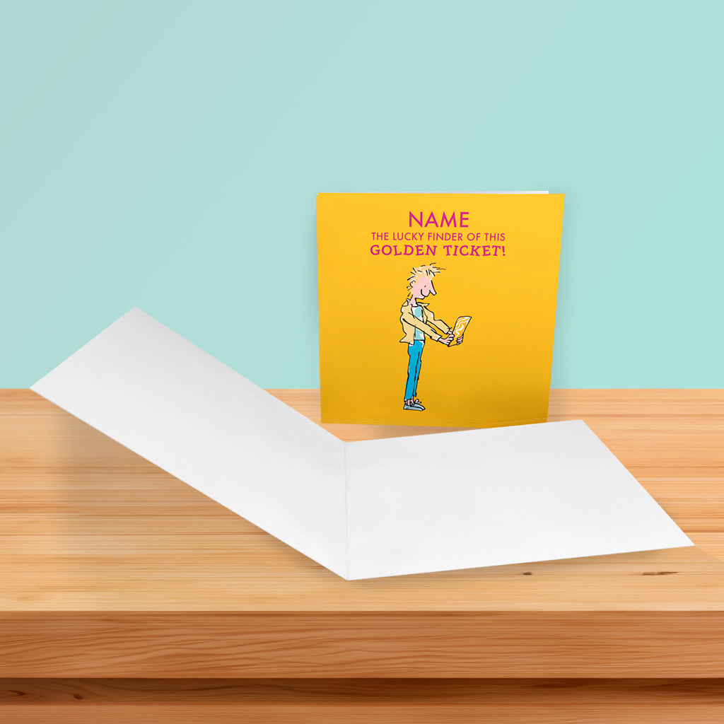 Charlie and the Golden Ticket Personalised Greeting Card