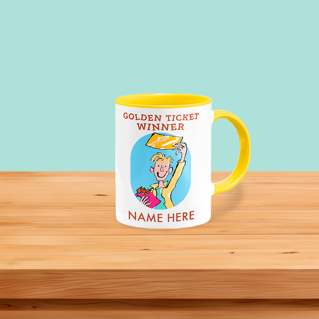 Charlie and the Golden Ticket Personalised Coloured Mug